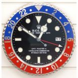 Rolex Oyster Perpetual GMT-Master II dealers shop display advertising wall clock with black face,