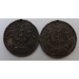 Two 1856 Peace Treaty Crimean War pendant tokens
