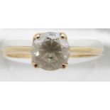 A 9ct gold ring set with a cubic zirconia solitaire
