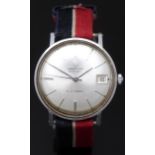Certina Blue Ribbon automatic gentleman's wristwatch with date aperture, silver hands and baton
