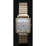 Baume 9ct gold gentleman's wristwatch with subsidiary seconds dial, gold hands and Arabic