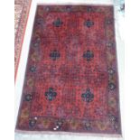 Afghan red ground rug, 207 x 130cm