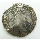 James I (1603-25) hammered silver sixpence 1604, obverse F-VF, reverse VF