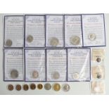 Three various USA silver dollars, together with five half dollars, with certificates and a