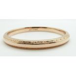 A 9ct rose gold flapper bangle, Chester 1911, 12g, 6.7cm