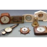 A collection of c1950-1960 clocks and barometers to include Smiths, Metamec, Bentima etc