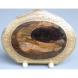 18th century Scottish silver agate topped gilt metal snuff box, width 75mm