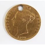 1871 gold half sovereign, 3.9g