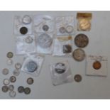 A small interesting collection of coins, 18thC onwards, largely silver, including Phillip of