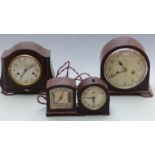 Four 1930s Bakelite mantel clocks, largely by Smiths, two being electric