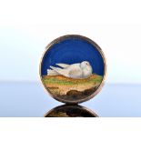 Georgian/Victorian micro mosaic plaque depicting a dove, 5.5cm in diameter