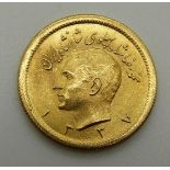 1958 gold Iranian Pahlavi