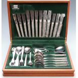 Viners Studio retro bark effect style six place setting canteen of stainless steel cutlery, probably