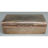 George V hallmarked silver cigarette box, Chester 1927 maker E J Trevitt & Sons, width 17.5cm