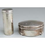 George V hallmarked silver box Chester 1917, width 8cm and a silver Victorian hallmarked silver