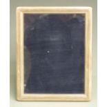 Modern hallmarked silver photograph frame to suit 8x6 inch photo, with blue velvet easel back,