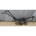 Vintage cast iron horse drawn plough, length 175cm