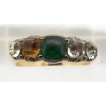 A Victorian 18ct gold ring with foiled paste, London 1865, 2.2g, size L