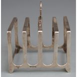 Art Deco hallmaked silver five bar toast rack, Birmingham 1932, length 8cm, weight 85g