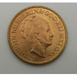1926 gold Dutch ten Guilder coin