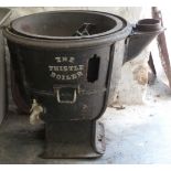 A cast iron The Thistle Boiler architectural antique/garden planter, D79 x H65cm