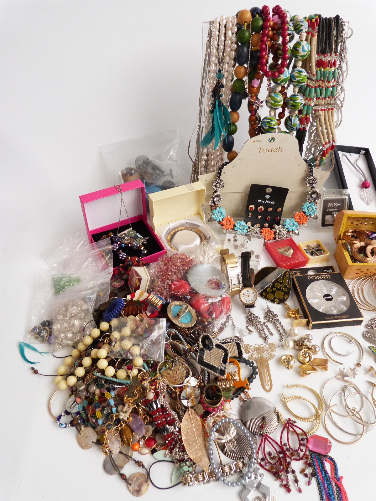 A collection of costume jewellery including quartz bracelet, necklaces, etc - Image 2 of 3