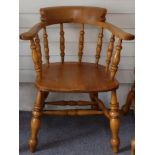 Beech captain's or smoker's Windsor armchair