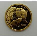 2004 Chinese Year of the Panda gold 50 Yuan coin