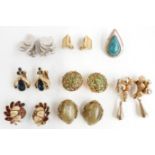 A collection of costume jewellery earrings including Joan Rivers, Kramer, Trifari, Attwood, Alice