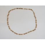 A 9ct gold necklace with figure of eight links, 22cm drop, 6.6g