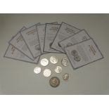 Eight silver coins to include Queen Victoria 1889 crown, Danish 10 Kroners, Swiss 5 Fr etc, some