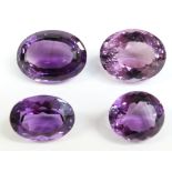 Four oval cut amethyst, 18g