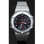 Pulsar alarm chronograph gentleman's wristwatch ref. V600-6010 with inset milliseconds dial,