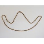 A 9ct gold spiral link necklace, 31cm drop, 23.6g