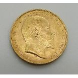 1903 gold full sovereign with Perth mint mark