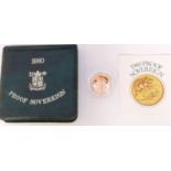 1980 proof gold full sovereign, cased with certificate