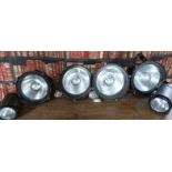 Industrial/haberdashery/shopfitting six heavy industrial lights with integral brackets, largest