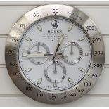 Rolex Oyster Perpetual Cosmograph Daytona dealers shop display advertising wall clock with white