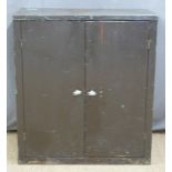 Industrial metal storage cupboard with chrome handles, W91 x D46 x H105cm