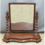 19thC mahogany swing frame mirror, W69 x D30 x H72cm