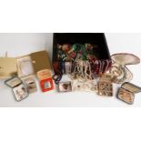 Collection of jewellery including pearl studs, Ronson lighter, Jewelcraft bracelet and necklace,