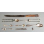 Quantity Georgian and later hallmarked silver including two pairs of sugar tongs and three spoons,