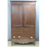 Victorian mahogany housekeeper's cupboard or linen press with four sliding shelves above four