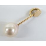 An 18ct gold pendant set with a pearl