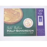 2001 gold half sovereign in Royal Mint presentation pack