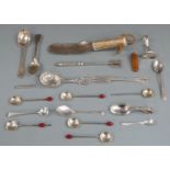 Quantity of Victorian and later hallmarked silver cutlery including set of six coffee bean spoons,