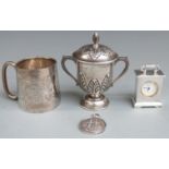 George V hallmarked silver tankard or mug of tapering form, Birmingham 1911, height 5.5cm.