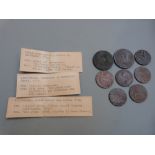 Six Birmingham 18thC Conder halfpenny tokens to include Mining and Copper Co and John Wilkinson,