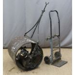 Victorian cast iron roller, H160 x W63cm