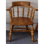 Beech captain's or smoker's Windsor armchair